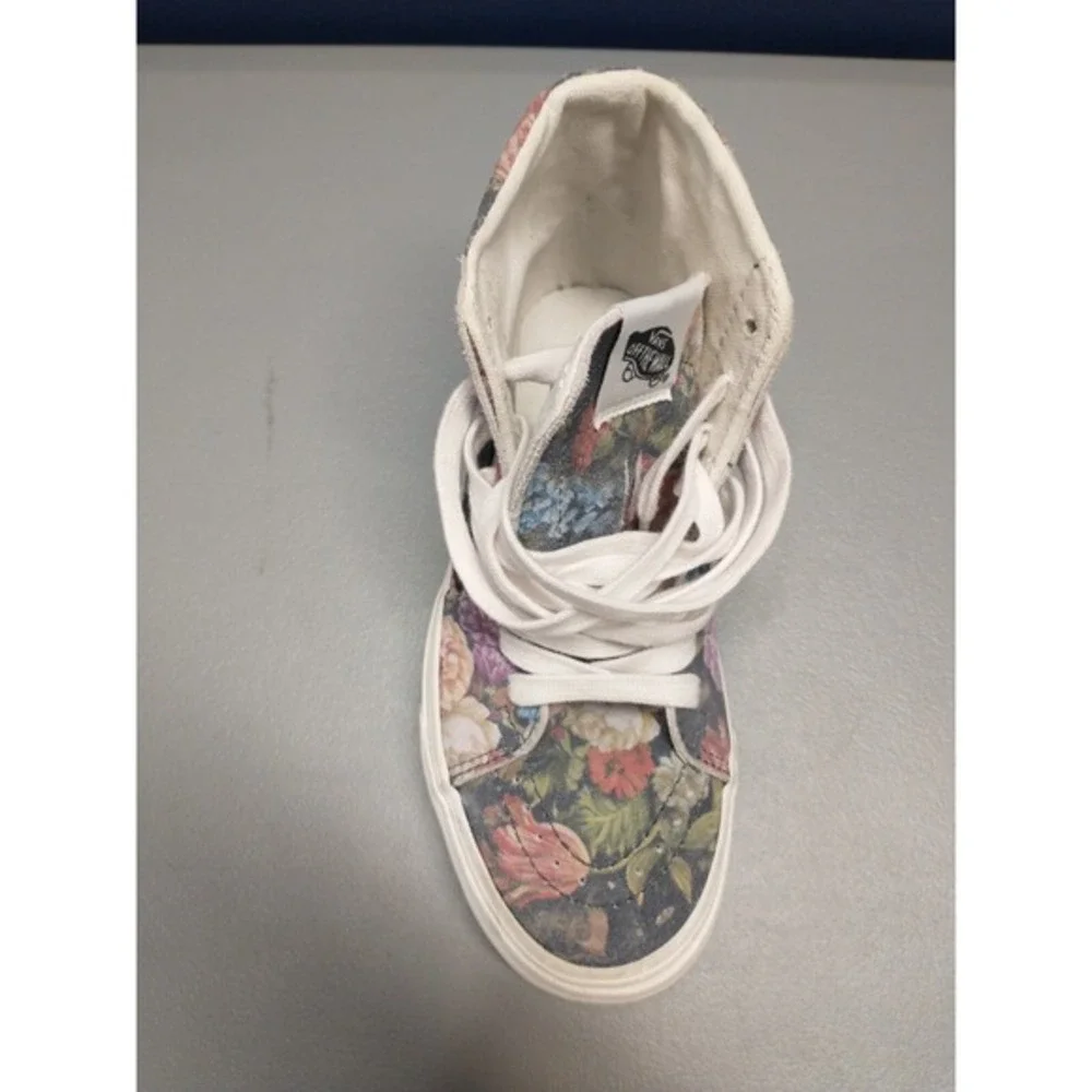 Vans High Top Sneakers Shoes Mens 3.5‎ Womens 5 Multicolor Floral Suede Lace Up